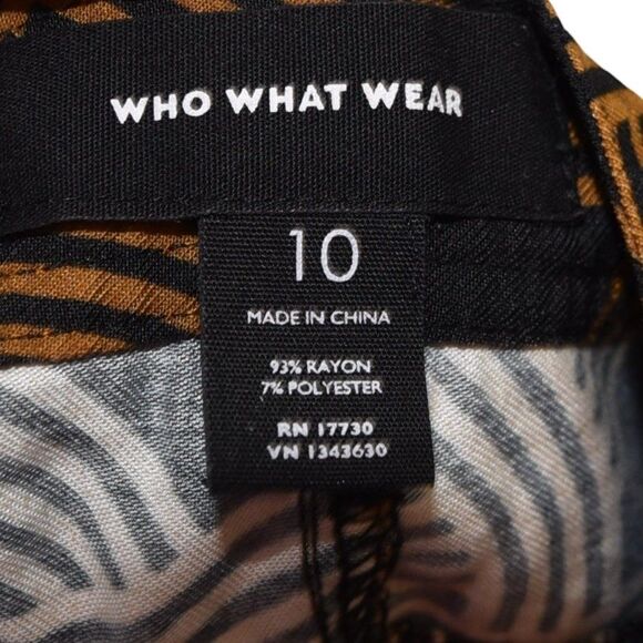 Who What Wear Black Gold Print Palazzo Pants Women’s Size 10 Wide Leg Flowy Boho - Picture 8 of 8